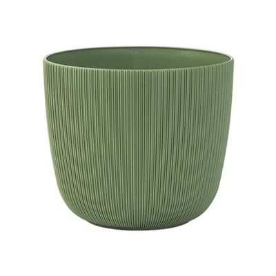 ENGELLAND Blumentopf mit Drainagesystem Pflanzkübel Übertopf Ø 25 cm Moosgrün - Bild 1 von 4