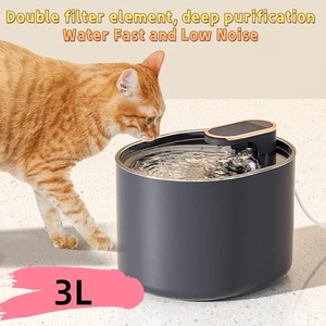 Pet Water Fountain 3L Electric Filtered Water Bowl Cats Dogs - Picture 1 of 17