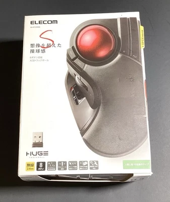 ELECOM Trackball Mouse Wired Large Ball 8 Button Tilt Function Black M-HT1URBK - Image 1 of 4