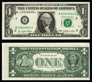 1977 $1 ERRORE DI TAGLIO DISALLINEATO sul retro BELLISSIMA BANCONOTA UNC Federal Reserve! - Foto 1 di 3
