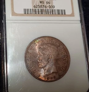 GEM TONED 1926 Sweden 2K NGC MS64 Kronor silver unciculated - Picture 1 of 8