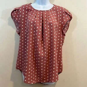 Milumia Ruffle Short Sleeve Polka Dot Shirt NEW Size XXL - Picture 1 of 8