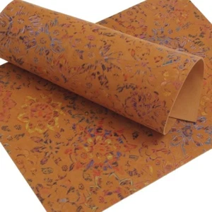 Rindleder Flower Design 2,5 mm Dick Nubuk Echt Leder Stück Leather 281 - Bild 1 von 2