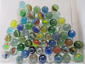 MARBLES VINTAGE BULK MIXED COLORED MARBLES x 60 - Picture 1 of 6