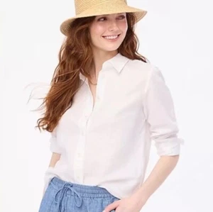 J Crew Linen-blend button-up shirt L - Picture 1 of 3