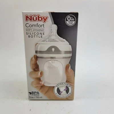 Nuby Comfort Soft Hyguenic Silicone Bottle 5oz. 0m+ slow flow - Image 1 of 4