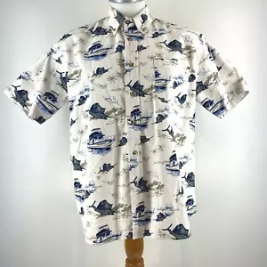Michael Austin Herren Größe Medium robuste Kleidung Hemd Boote und Segelfische EUC U5 - Bild 1 von 8