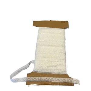 Lingerie orlo sottile elasticizzato bianco pizzo floreale vintage LOTTO rotolo mutandine larghe 0,75” - Foto 1 di 2