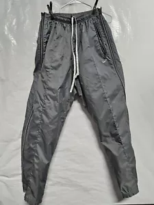 Pantalones deportivos vintage Nike cremallera lateral completa gris/verde nailon swishy con defecto talla grande - Imagen 1 de 12