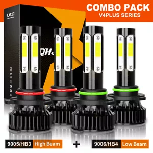 4x 9005+9006 LED Headlight Bulb For Mack CXN613 CXU613 CT713 GU813 High Low Beam - Picture 1 of 8