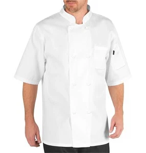 Men's Short Sleeve Unisex Classic Chef Coat M White - Picture 1 of 3