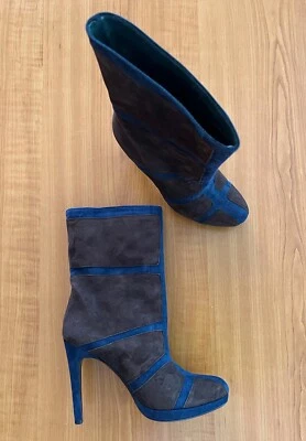 Botas Aldo Castagna de gamuza sutil tacón de aguja a mitad de pantorrilla/caramelo/marrón/s7/excelentes Foto 1 de 4