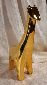 Banco de monedas jirafa cerámica contemporánea acento metálico dorado decoración - Imagen 1 de 10