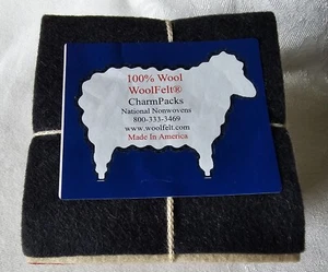 Wool Felt 100% Wool Homespun Charm Pack 5 X 5" 36 piece Factory Precuts  - Picture 1 of 3