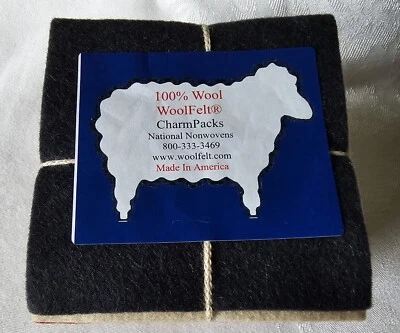 Wool Felt 100% Wool Homespun Charm Pack 5 X 5" 36 piece Factory Precuts  - Image 1 of 3