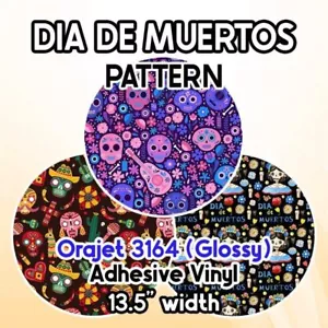Dia de Muertos/Cinco de Mayo Adhesivo Patrón de Vinilo 13,5" ROLLO *ENVÍO GRATUITO* - Imagen 1 de 23