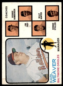1973 Topps Earl Weaver/George Bamberger/Jim Frey/Billy Hunter/George Staller .