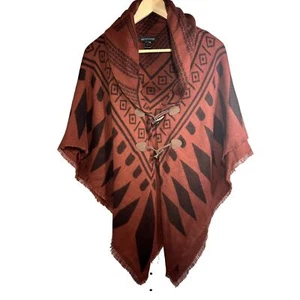 Saks Five Avenue Damen Aztekenmuster Cape/Poncho/Wickel braun Einheitsgröße - Bild 1 von 8