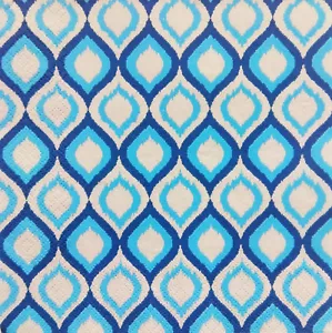 3x Papier Design Serviette Decoupage Basteln Servilleta Mallorca Ethno Blau Muster - Bild 1 von 2