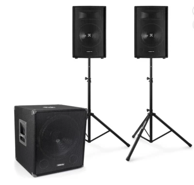 DJ Anlage (Stereoboxen, Bassbox, Boxenständer, Verstärker, Mischpult), gebraucht - Bild 1 von 4