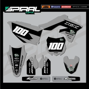 Custom MX Graphics Kit Kawasaki KXF 250 450 Racer Grey 2015 2016 2017 - Picture 1 of 5