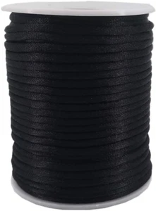 INSPIRELLE 3Mm Black Satin Cord Rattail Silk Cord Chinese Knot Thread for Jewelr - Picture 1 of 7