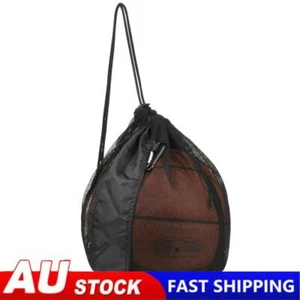 Single Ball Bag Mesh Carry Bag Drawstring Sling Back Bag Football Storage Bag - Picture 1 of 12