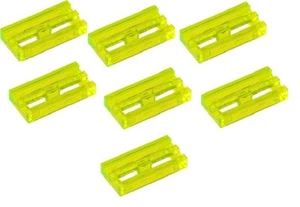 🧱 LEGO 7 Nuevos Azulejos Amarillos Transneón Modificados 1 x 2 Ranura de Rejilla 2412b TR01 - Imagen 1 de 1