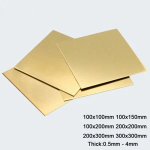 Brass Sheet Metal Plate Models Craft DIY 1/1.2/1.5/2/2.5/3/4mm Thick Select Size - Picture 1 of 6
