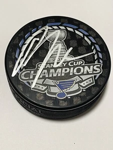 Brayden Schenn Signed 2019 St. Louis Blues Stanley Cup Hockey Puck JSA COA IP b - Picture 1 of 3