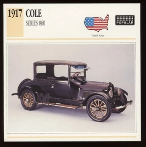 1917 Cole Series 860 Classic Cars Card - Picture 1 of 1