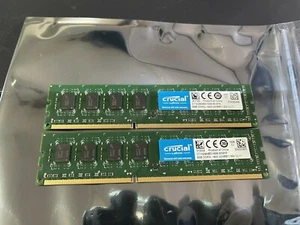 16GB (2x8GB) Crucial CT102464BD160B PC3-12800 DDR3L-1600 UDIMM 1.35V Desktop RAM - Picture 1 of 4