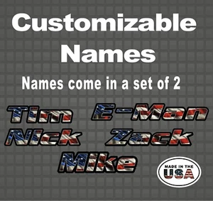 Custom American Flag Name Decals Hard Hat Name Decals Truck Window Decals  - Picture 1 of 1