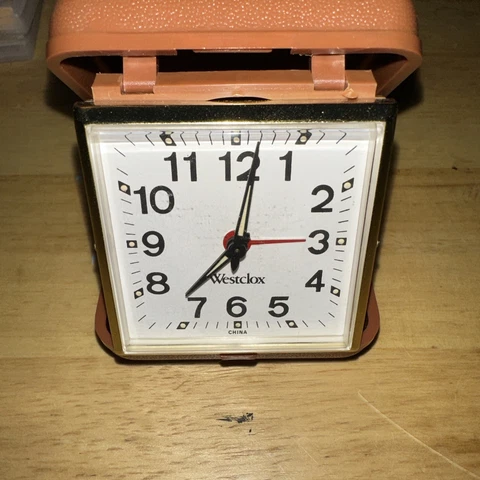 Vintage Westclox Travel Alarm Clock - Works Cover
