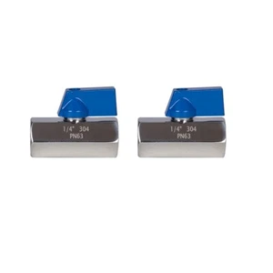 JIVTO Stainless Steel Mini Ball Valve 1/4" NPT,Female To Female ( pack of 2) - Picture 1 of 3