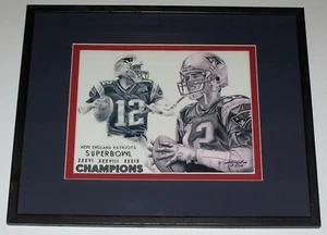 New England Patriots SB XXXVI XXXVIII XXXIX Champions Framed Picture # 3/100 - Picture 1 of 5