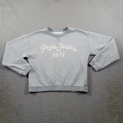 Sudadera Pepe Jeans Extra Pequeña Gris Streetwear Normcore Cuello Redondo Pullover Foto 1 de 4