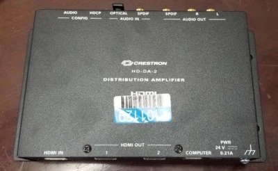Crestron HD-DA-2 1-to-2 HDMI Splitter Distribution Amplifier Audio Converter - Image 1 of 3