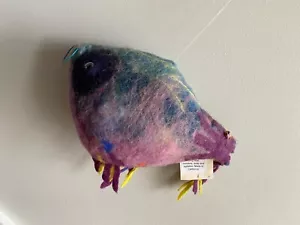 RAINBOW FISH Hanging HANDMADE Wool Felt Pillow Animal Coastal Beach Decor NEW - Picture 1 of 9