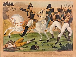 Antiguo Grabado Rasgo De Bravoure Du General Foy Enmarcado y Enmarañado - Imagen 1 de 12