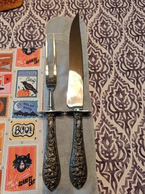 Juego de talla grande Frank M Whiting FWS1 Lily plata esterlina mango floral Foto 1 de 4