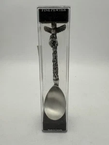 NEW BOMA Fine Pewter Totem Pole Spoon Handle 6" Pacific Northwest Canada in Case - Picture 1 of 4