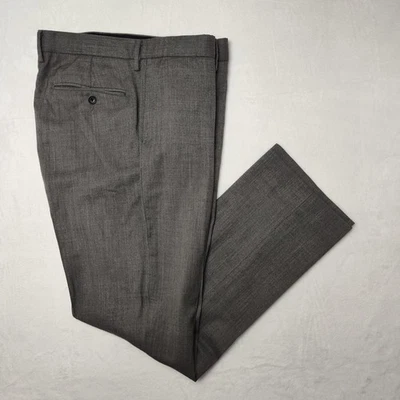 J Crew Pants Mens 34x32 Gray Slim Bedford Wool Dress Flat Front Trousers Office - Image 1 of 4