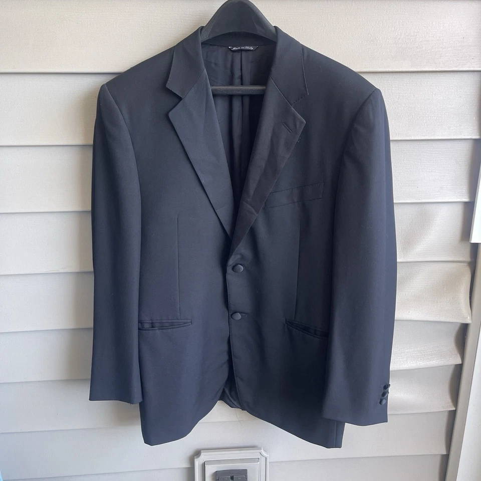 Canali Blazer Mens 50 C 40 Us Black Pure Wool Blazer Preppy - Image 1 of 4