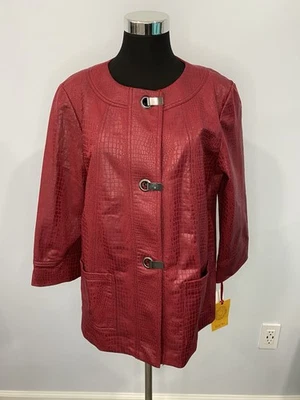 Ruby Road Red Croc Patterned Jacket Coat Size 10 NWT - Image 1 of 4