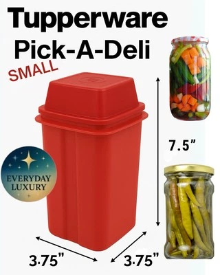 Tupperware Pick-A-Deli SMALL Red Pickle Keeper Peppers 4.5 Cup BRAND NEW
