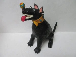 Judie Bomberger "Bruno" schwarzer Hund mit Ball auf der Nase Rarität - Bild 1 von 11