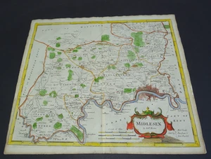Antica mappa del Middlesex di Robert Morden 1695 - Foto 1 di 7