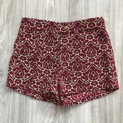 Ecote Urban Outfiters Womens Shorts 4 Red Carpet Embroidered Burnout Zip - Image 1 of 4