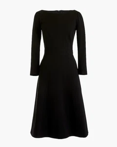 NWT J. Crew Fit & Flare Sheath Dress in Stretch Ponte Black ~Size 0~ $148 H9330 - Picture 1 of 4